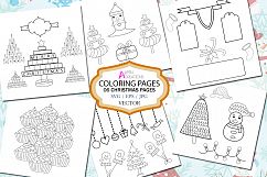 Christmas coloring page / printable christmas coloring page vector SVG EPS and JPG / christmas set Product Image 1