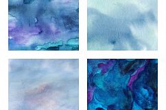 Artistic Blue Watercolor - Scrapbook Papers Product Image 2