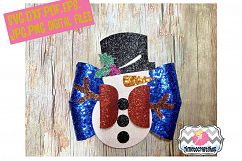 Holiday Christmas Snowman Hair Bow Template Product Image 1
