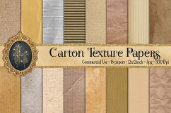 16 Realistic Carton Texture Digital Papers, Cardboard, Craft Product Image 1