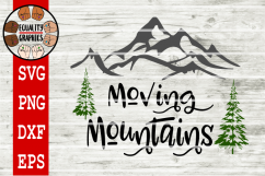 Moving Mountains with trees SVG | DXF |EPS | PNG Product Image 1