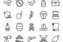 50 Pirate Line Icons Product Image 2