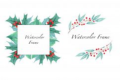 Hand Painted Watercolor Christmas Clipart Set Product Image 4