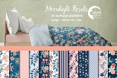 Moonlight Florals patterns, Floral papers AMB-1836 Product Image 1