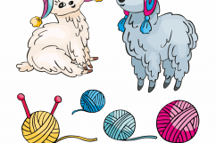 Cute llamas. Vector doodles mini set. Product Image 2