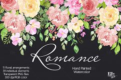 Watercolor flowers clip art - Romance Product Image 1
