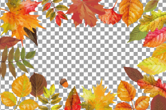 Autumn leafs watercolor clip art pack, watercolor fall frame Product Image 22