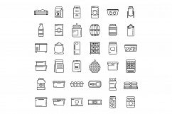 Home food storage icons set, outline style Product Image 1