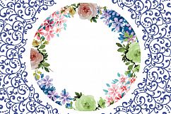 wedding floral watercolor frame Product Image 1