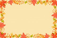 autumn watercolor leaves frame Product Image 1