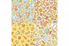 A collection of hand-drawn seamless kids patterns Product Image 16