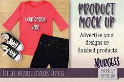 MOCK UP Girls pink top &amp; jeans | High Resolution JPEG Product Image 1