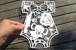 Baby grow paper cut SVG  DXF  EPS files Product Image 3
