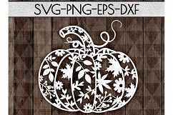 Pumpkin SVG Cutting File, Autumn, Fall DXF, EPS, PNG Product Image 1