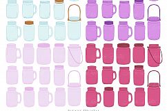 Purple Mason Jar Floral Purple Wedding Clipart Product Image 3