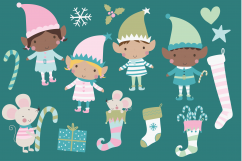 Santas helpers-pastel clipart set Product Image 2