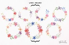 Watercolor Floral Wreaths 7 Embellish Garlands Pretty Flower Product Image 3