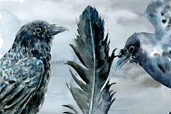 Halloween Crows and Witch Watercolour Product Image 4