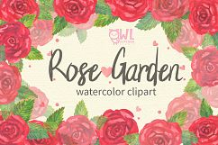 Rose Garden Watercolor Clipart Product Image 1