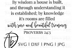 Home SVG, Family SVG, By Wisdom a House is Built SVG Product Image 2