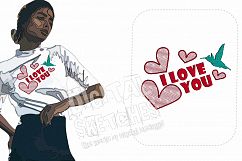 Saying I Love You Machine Embroidery Design 3 Sizes Product Image 1