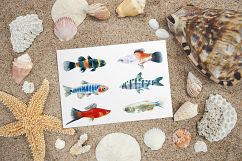 Aquarium Fishes Watercolor Clipart Product Image 3