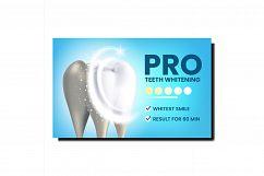 Pro Teeth Whitening Creative Promo Banner Vector Product Image 1