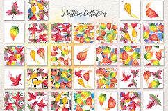 Cool autumn leaves PNG watercolor set Product Image 6