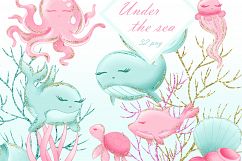 Sea animals clipart Product Image 1