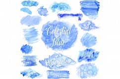 Celestial Blue Watercolor Clipart - Watercolor Clip Art Product Image 1