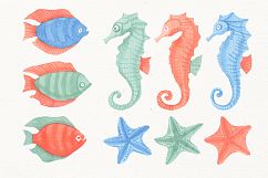 Sea inhabitants clipart collection Product Image 4