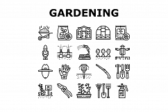 Gardening Equipment Collection Icons Set Vector Product Image 1