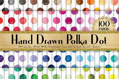 100 Seamless Color Hand Drawn Polka Dot Digital Papers Product Image 1