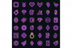 Jewel icons set vector neon Product Image 1