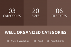 150 Natural Food Flat Greyscale Icons Product Image 3