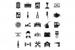 Auto mechanic service icons set, simple style Product Image 1