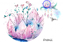 Be Zen Lotus Watercolor Art Product Image 6