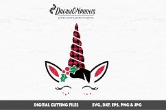 Christmas Unicorn SVG Cut Files - Buffalo Plaid Unicorn Product Image 2