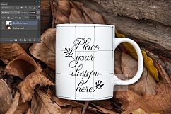 White coffee mug mockup rustic autumn fall september october Product Image 2