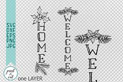 Christmas WELCOME HOME porch sign svg dxf file to cut Product Image 2