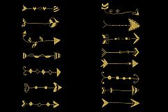 Gold glitter arrows clipart, Golden wedding clip art Product Image 1