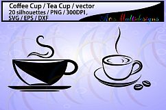 coffee svg / Tea mug / HQ / coffee cup silhouette svg / tea cup silhouette / SVG / PNg / EPS / Dxf files / vector / scrapbooking / coffee cup / mugs Product Image 2