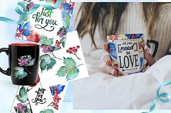 Watercolor viburnum PNG leaves set   Product Image 5