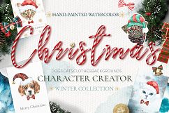 Christmas Animal Creator.Watercolor Dogs &amp; Cats Product Image 1