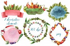 The Willie&#039;s Dinner - Watercolor Clip Art Set Product Image 5