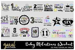 Baby Milestones WordArt Clipart Product Image 1