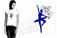 Ballerina Ballet Dancer Machine Embroidery Design 2 Sizes Product Image 1