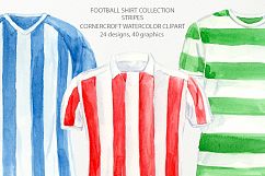 Striped football shirt clipart, sport clipart Product Image 4