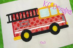 Fire Engine Machine Applique Embroidery Design Product Image 2