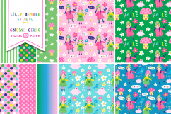 Gnome Girls Digital Paper Product Image 1